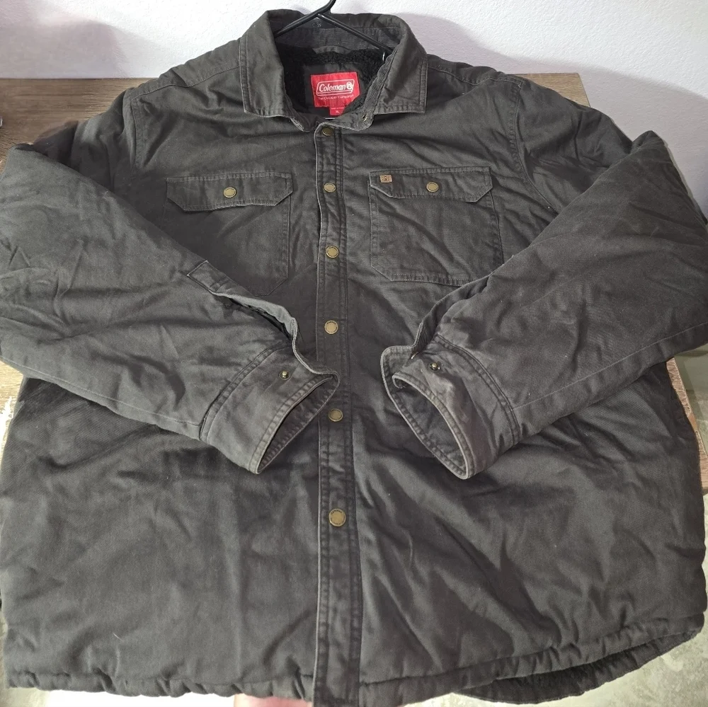 Coleman Heavy Twill Outdoor Padded Insulated Sherpa Lined Jacket Coat Men's XL
